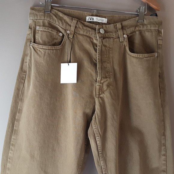 NWOT. Zara Men's Essential Tan Khaki Jeans | 32-34 - Picture 2 of 11